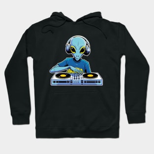 Tekno DJ Alien Rave Vinyl Hoodie